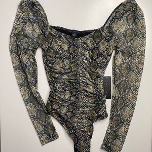 Snake print body suit